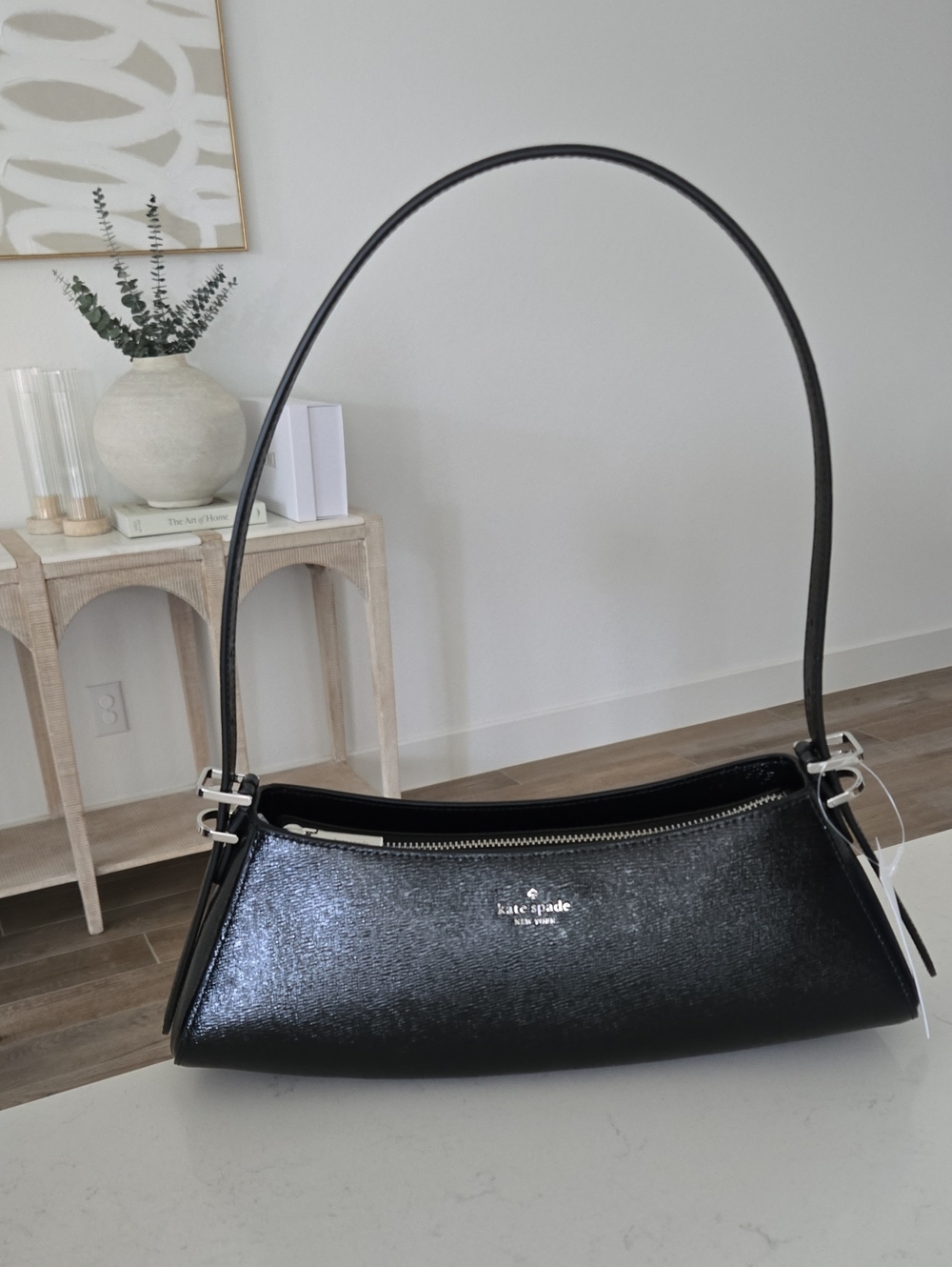 New KATE Spade Frankie Textured Patent Leather Small East West Shoulder Bag